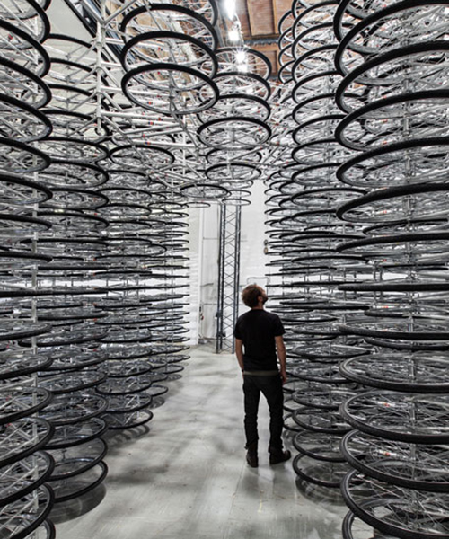 ai weiwei: stacked - an installation of 760 bikes