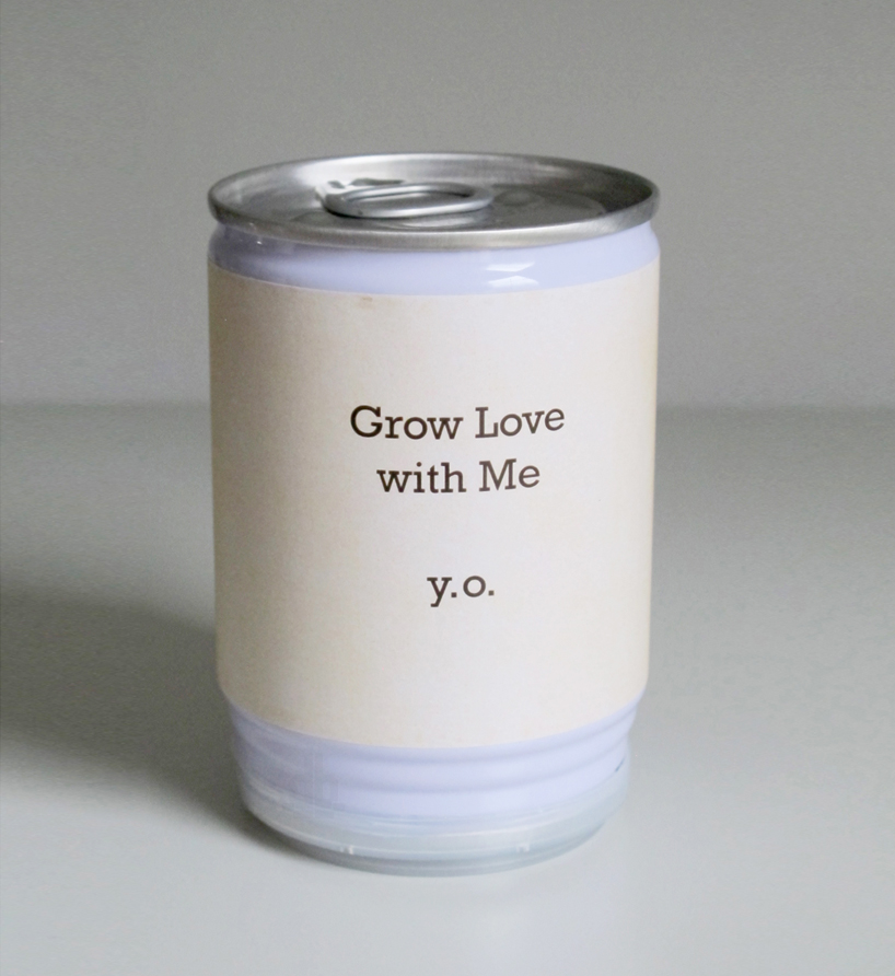 yoko ono's canned bean reveals the word 'love' after sprouting 