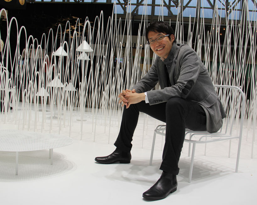 nendo's snow capped mountain installation at stockholm furniture fair