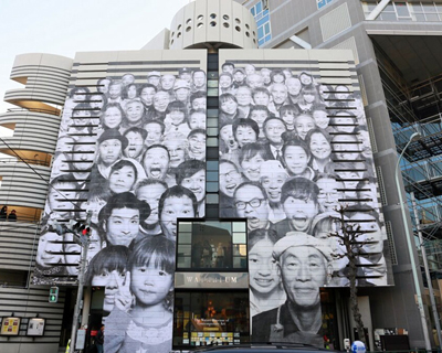 JR's first mural in tokyo, japan