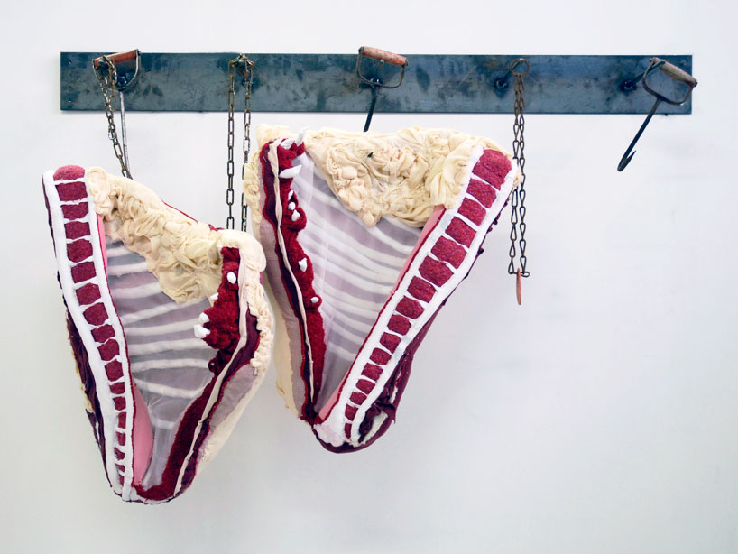 meat carcasses recreated in fabric by tamara kostianovsky