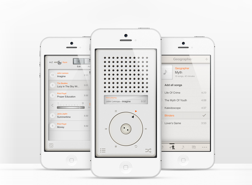 T3 music app looks like dieter rams' braun radio