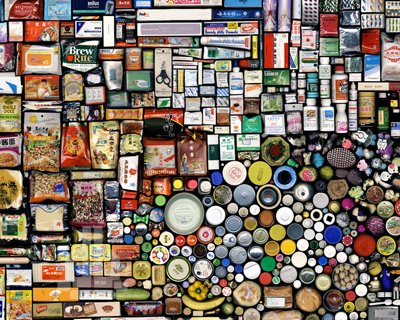 mosaic of found objects by hong hao at pace gallery beijing