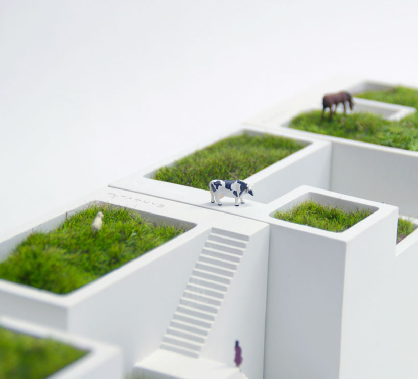 metaphys' house shaped bonkei planters create miniature landscape
