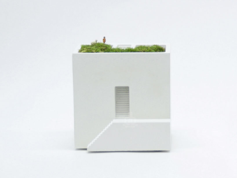 metaphys' house shaped bonkei planters create miniature landscape