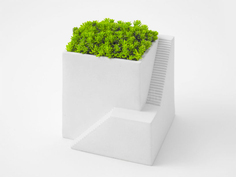 metaphys' house shaped bonkei planters create miniature landscape