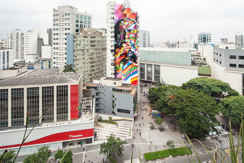 mural tribute to oscar niemeyer in brazil by eduardo kobra 