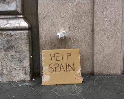metaphorical street hand intervention in barcelona