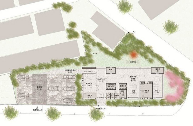 sugawaradaisuke: aqua plannet headquarters / office in forest