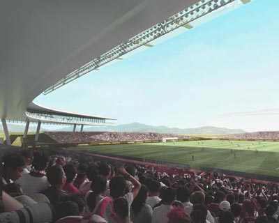 phoenix stadium in cite soleil, haiti, by carlos zapata studio