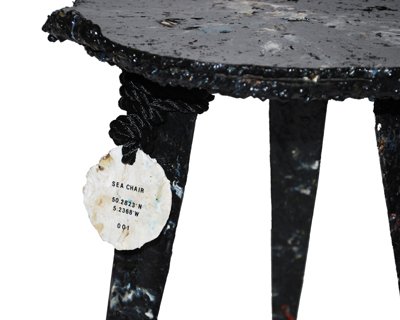 sea chair made from plastic debris found on the beach by studio swine