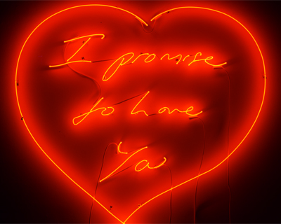 valentine's day: tracey emin's heart neon sculptures at new york's times square