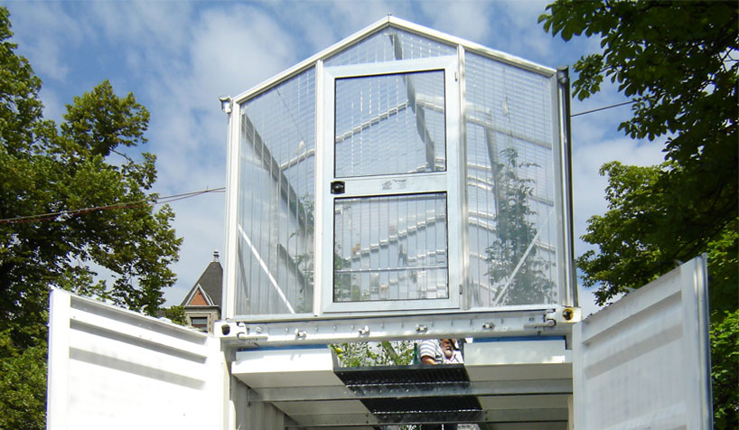 shipping container greenhouse   urban farm unit by damien chivialle