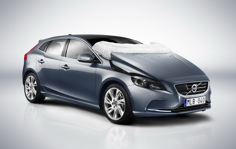 volvo v40 helps save lives with deployable pedestrian airbags