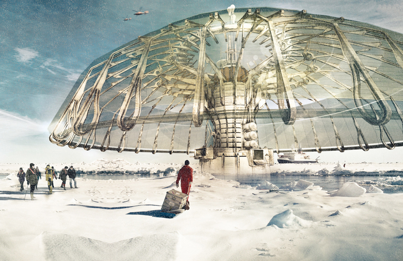 polar umbrella skyscraper by derek pirozzi to regenerate the arctic ice caps