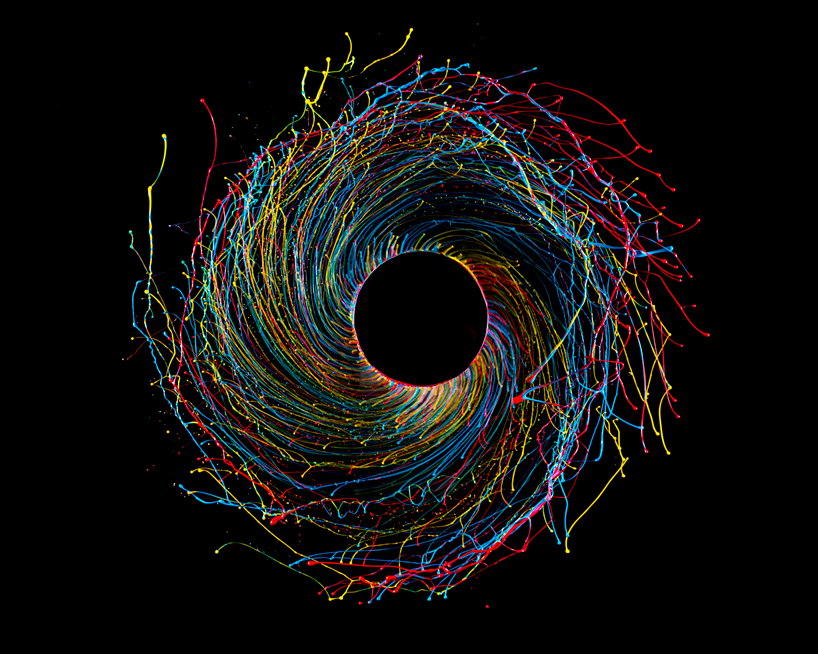 fabian oefner: black hole - paint modeled by centripetal force. fabien oefn...
