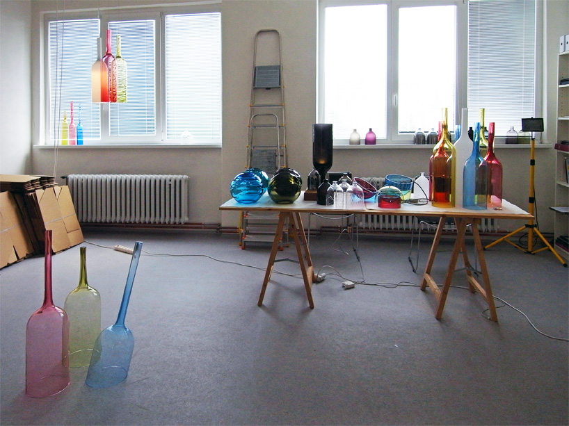 bohemian glass blown jar RGB lights by arik levy for lasvit 