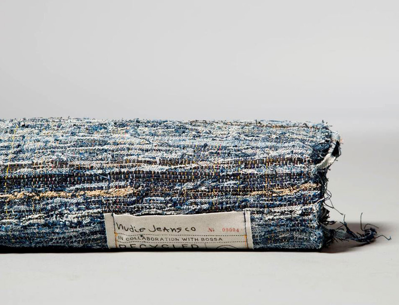 post recycled nudie jeans are turned into denim rugs