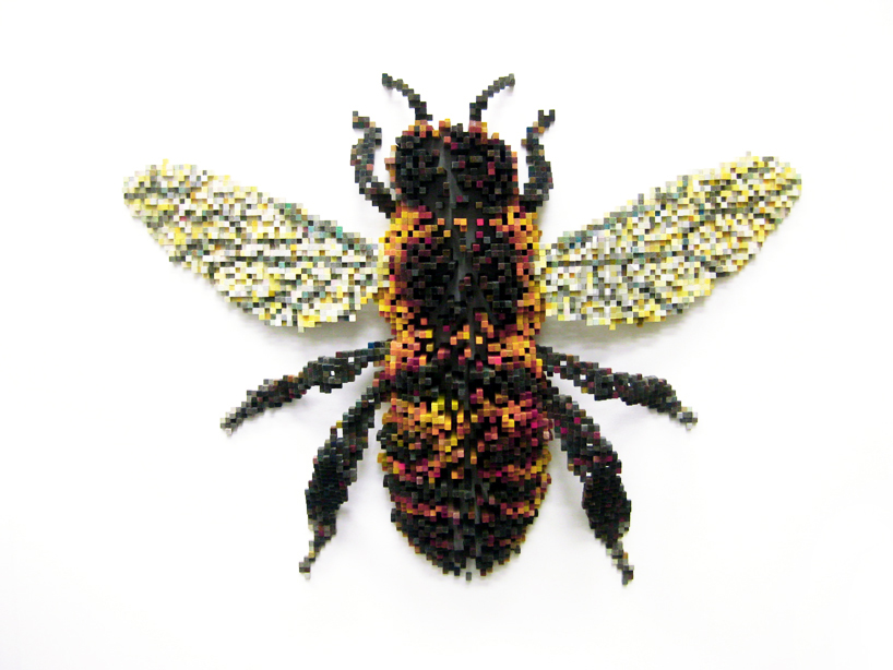 pixelated animal sculptures by shawn smith