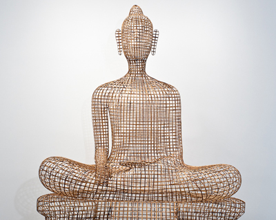 bamboo and rattan sculptures by sopheap pich at the met museum, new york