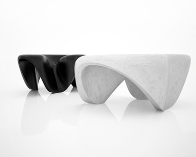 zaha hadid: mercuric marble tables for citco at salone del mobile 2013