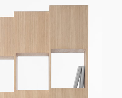 nendo: wooden fold shelf for conde house