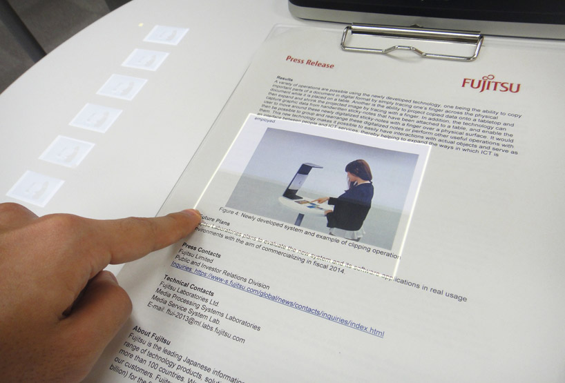 fujitsu's augmented reality touchscreen interface