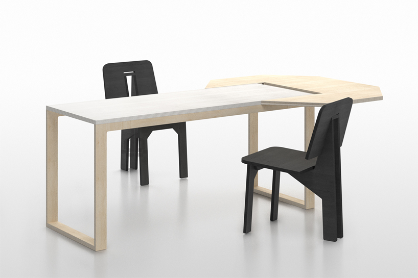 matali crasset: one side + just my size   table and chair system for danese