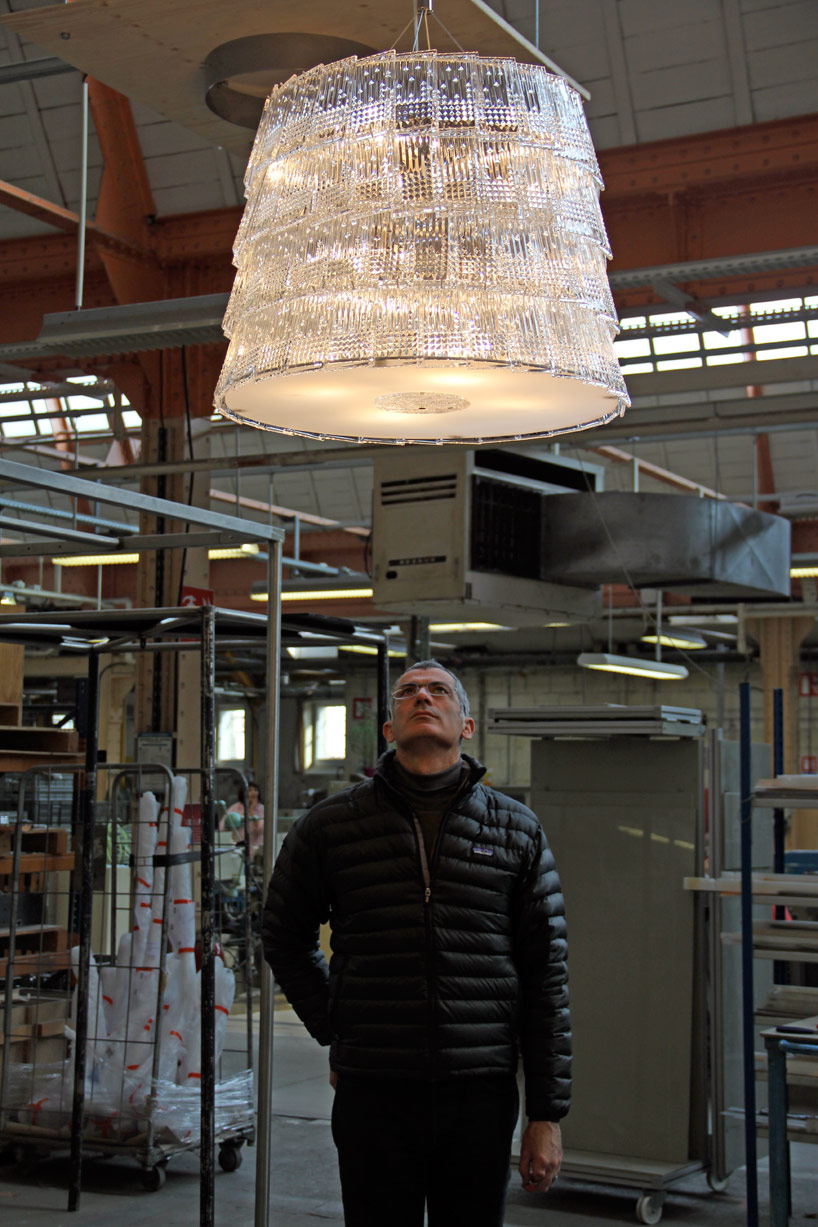 arik levy: tuile de cristal chandelier for baccarat