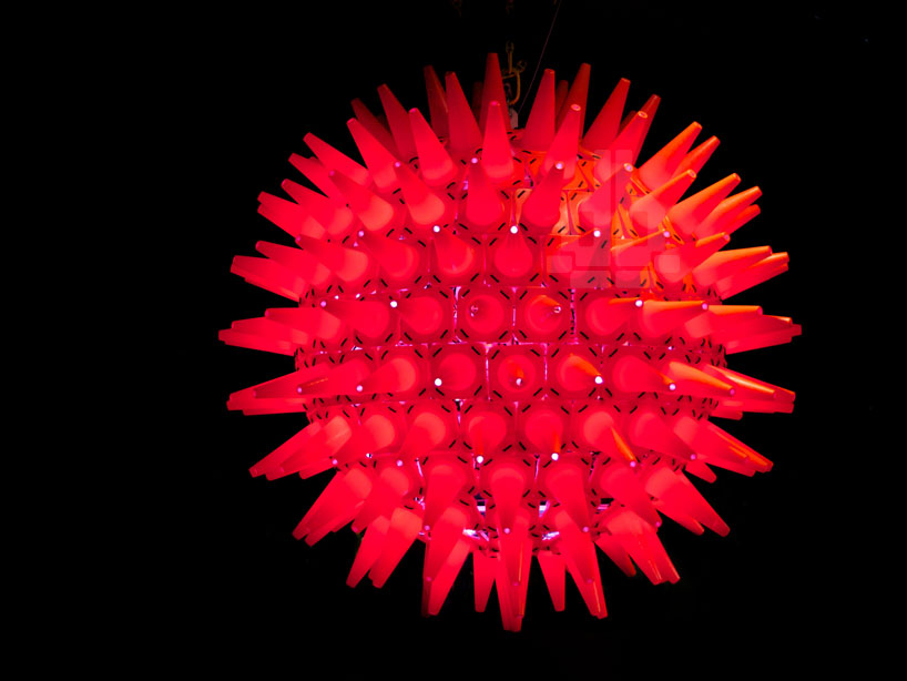 giant glowing orb made from 200 pylons by woods bagot