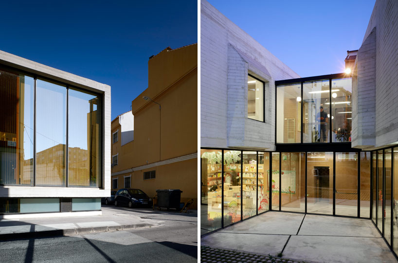 castroferro arquitectos: elevated concrete library in malaga 