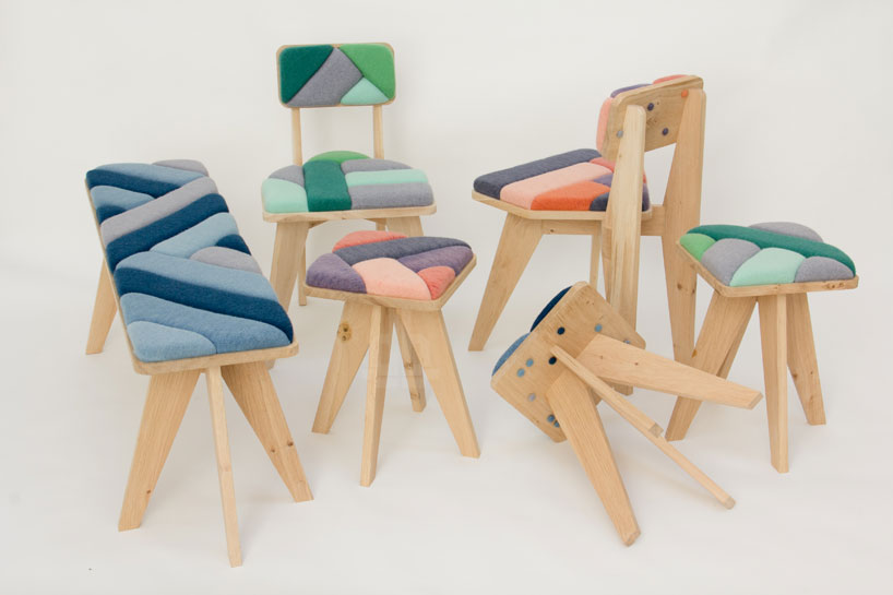 merel karhof creates a collection of furniture using a wind knitting factory