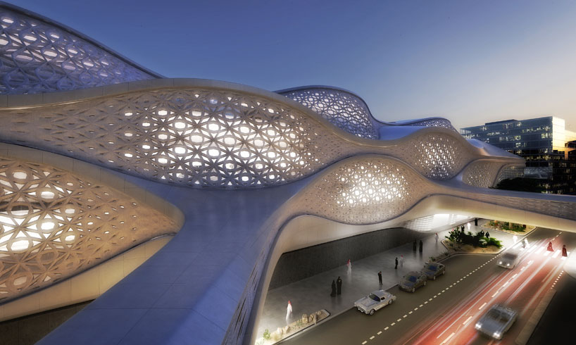 zaha hadid wins competition to design riyadh metro station, saudi arabia