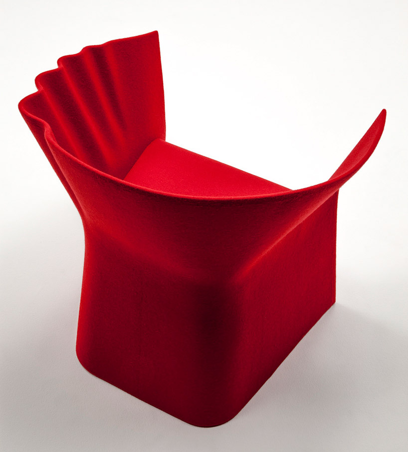 junpei tamaki's chair drapes like a japanese dress