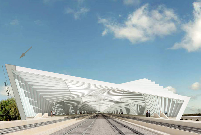 santiago calatrava: sneak peak at undular mediopadana station in italy