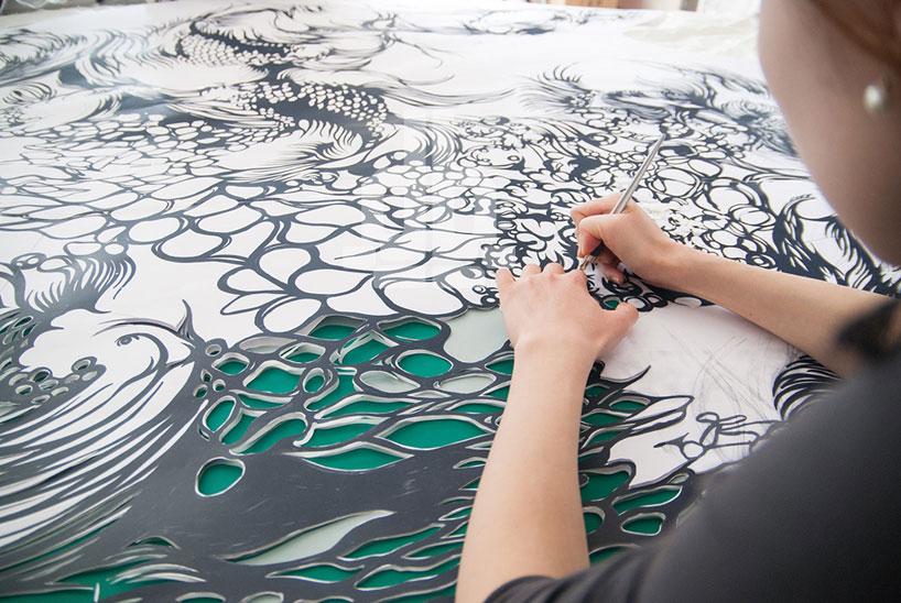 sculptures hand cut from a single sheet of paper by nahoko kojima