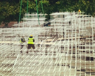 serpentine pavilion 2013 by sou fujimoto nears completion