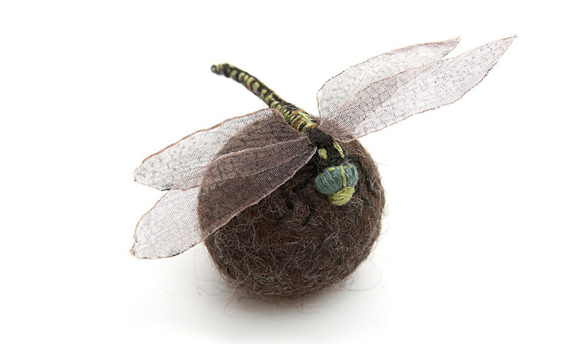 3D embroidered bug and insect balls by claire moynihan