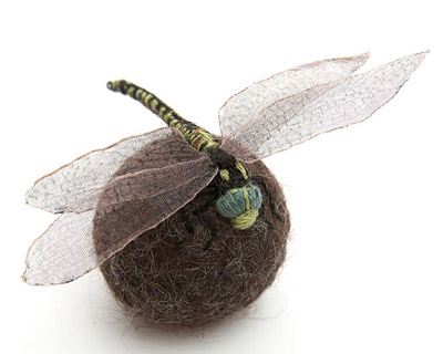 3D embroidered bug and insect balls by claire moynihan
