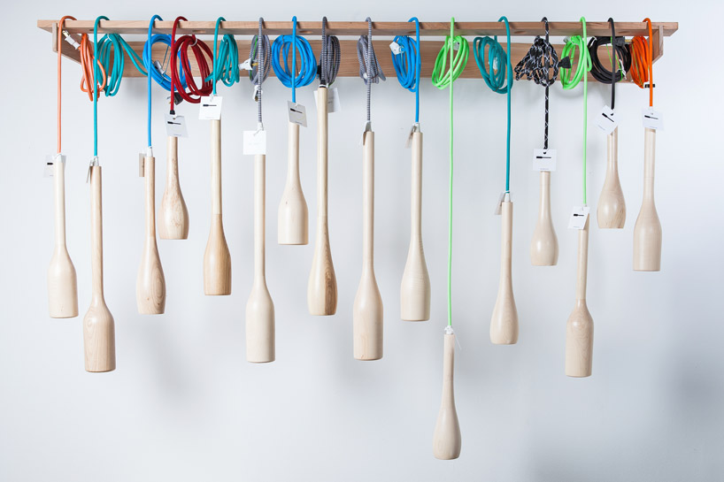 solid maple table lamps and light fixtures by loic bard