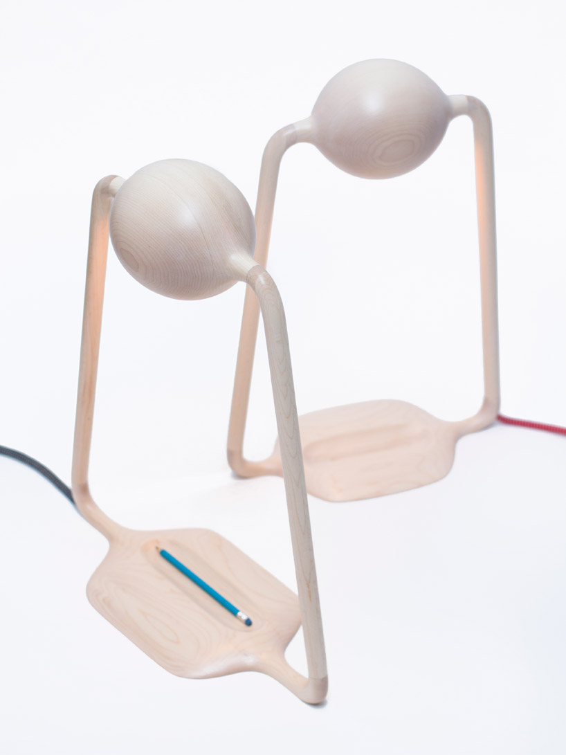 solid maple table lamps and light fixtures by loic bard