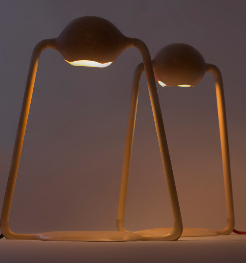 solid maple table lamps and light fixtures by loic bard