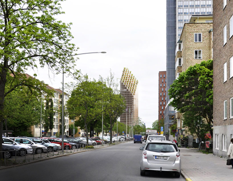 C.F. moller reveals a wooden skyscraper for stockholm  