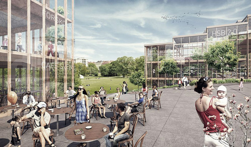 C.F. moller reveals a wooden skyscraper for stockholm  