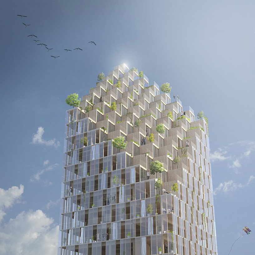 C.F. moller reveals a wooden skyscraper for stockholm  
