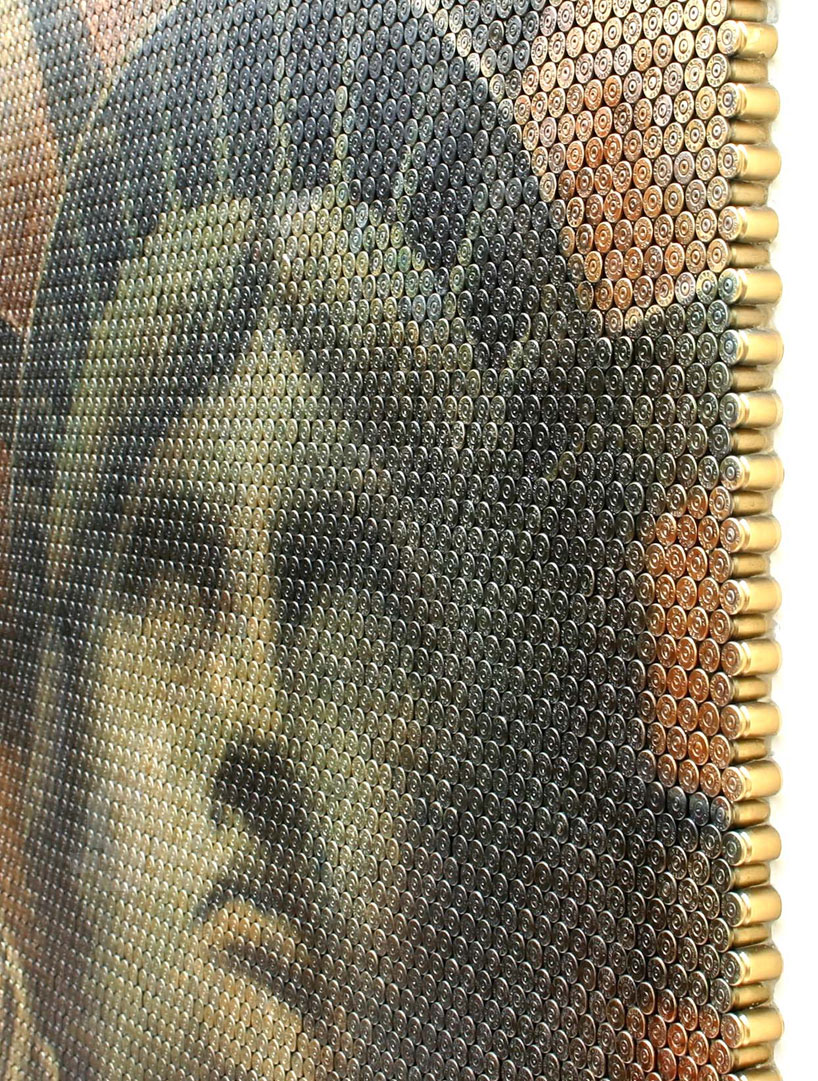 david palmer creates portraits from bullet shells