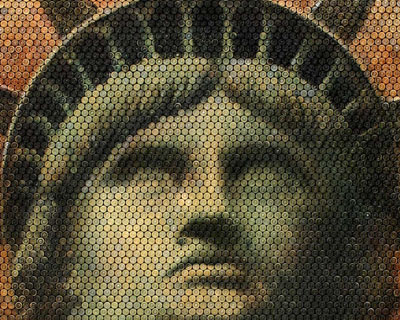 david palmer creates portraits from bullet shells