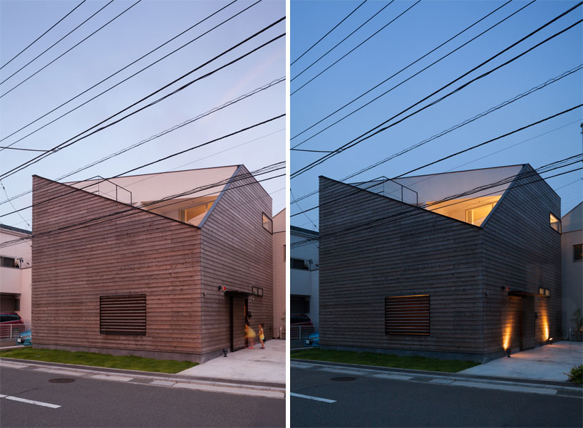 level architects' house in ofuna sports a deeply angled roofline