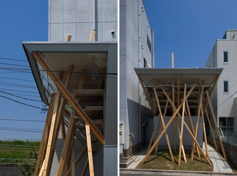 warehouse uses lively wood pillars to express brand identity