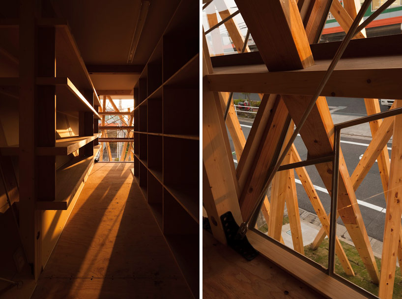 warehouse uses lively wood pillars to express brand identity